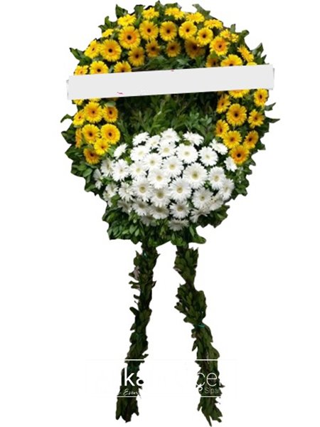 Sarı  Beyaz Cenaze Çelengi
